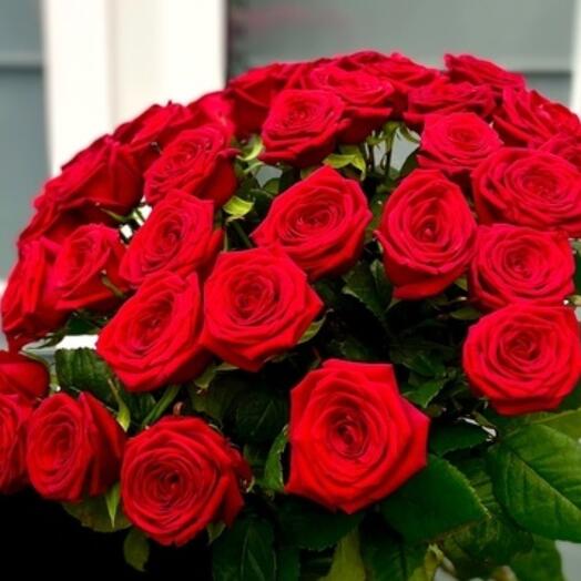 33 розы 50см Ред Наоми