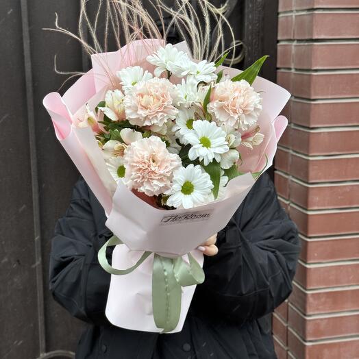 Хризантема ромашковая и диантусы 🌸