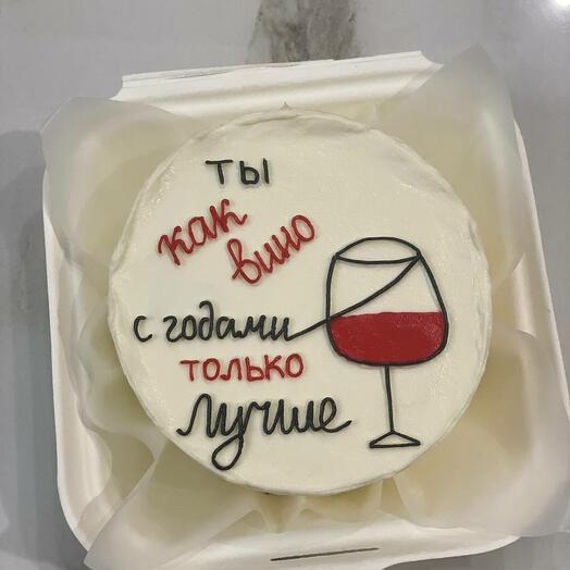 Бенто торт "Ты как вино", девушке, женщине, подруге, коллеге