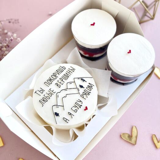 Бенто торт с трайфлами на день рождения  вершины мужу, брату, папе , любимому, сестре, подруге, другу в подарок