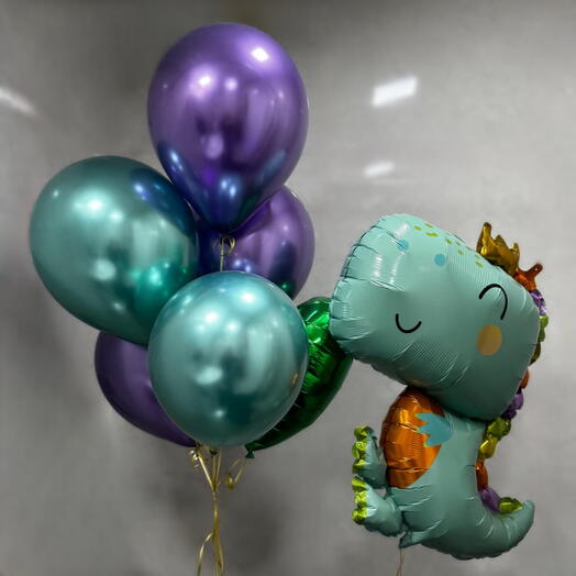 Набор воздушных Шаров гелий Динозавр (7шт). Set of helium balloons 7pcs DINO