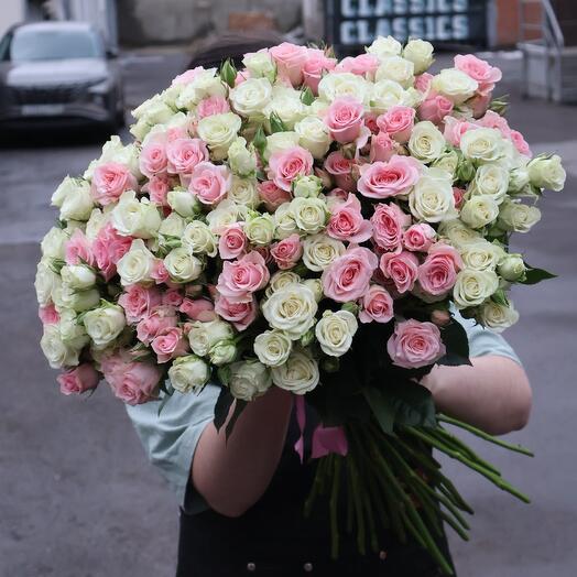 51 кустовая роза микс