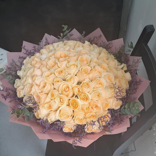 Peach colour mix cute bouquet