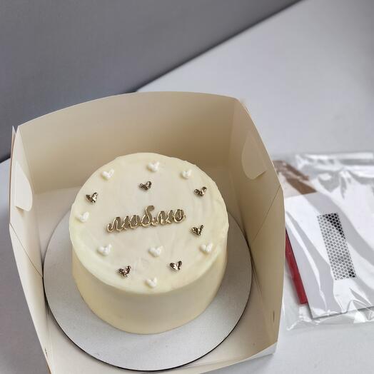 Бенто торт люблю с сердечками на 14 февраля в подарок