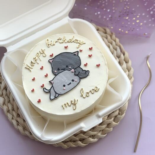 Bento cake for the birthday of your beloved to your beloved happy birthday cats