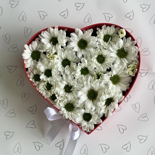 Цветочное сердце в коробке M