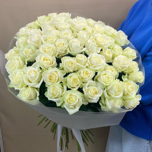 Моно из 60 см одноголовых роз ( 51 шт)