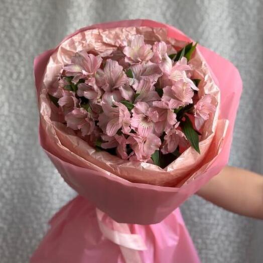Монобукет из 7 розовых альстромерий