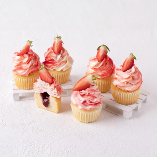 Victoria Sponge Cupcakes (6 Pieces)