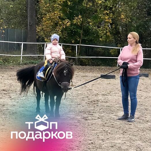 Подарочный сертификат Индивидуальное катание на пони для 1 ребенка (30 минут) (Московская область)