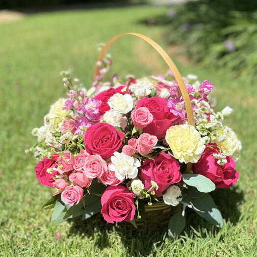 Flowers in a basket  Vivid Bloom