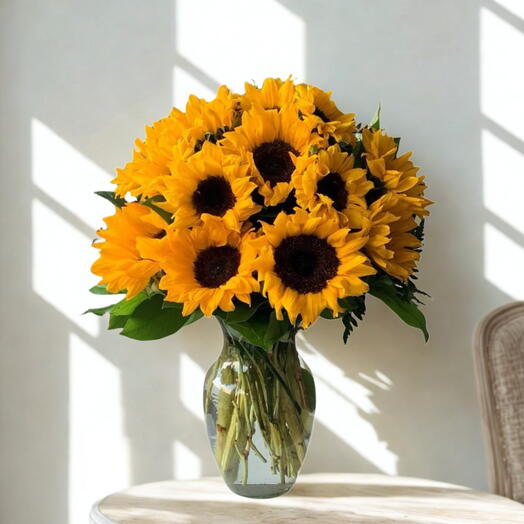 21 sun flower vase