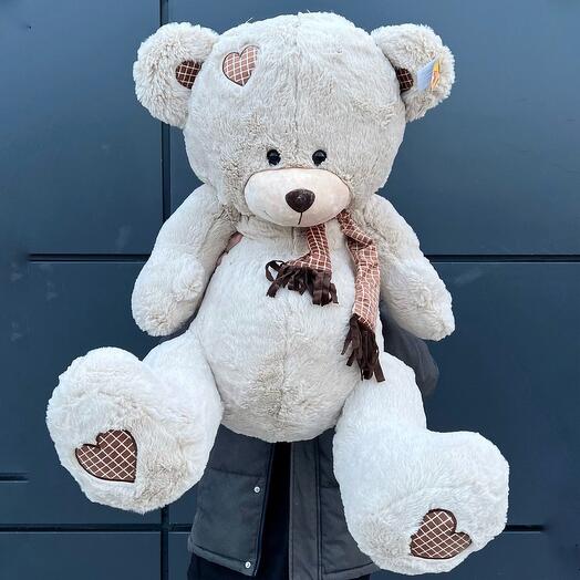 Мишка бежевый с шарфом