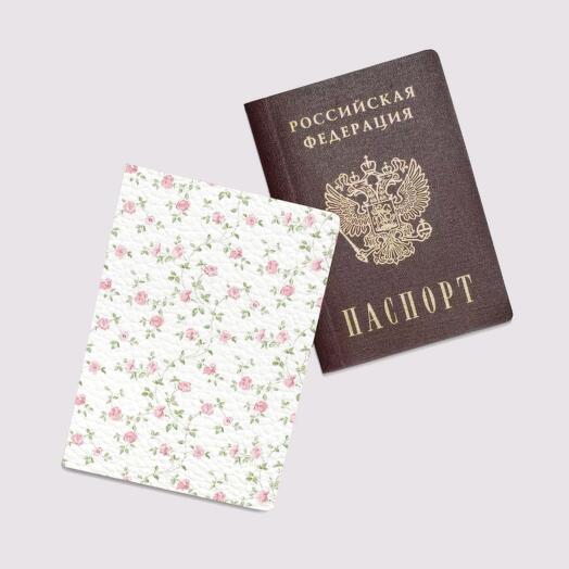 Обложка на паспорт женская, для документов "Цветы, Розы"
