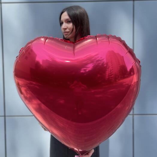 Шар Огромное красное сердце 🩷N0012