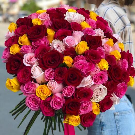 101 роза Эквадор (микс)