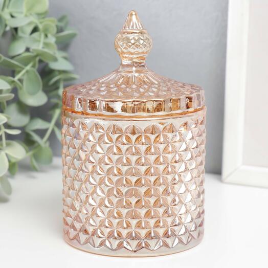 Шкатулка Чехия стекло карамельная h=17 см