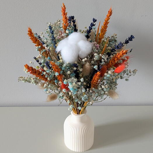 Centro de mesa con algodon