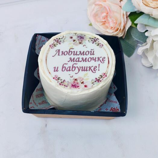 Бенто торт "Любимой мамочке и бабушке" 8 марта