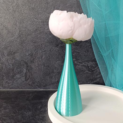 Пион свеча в вазе на стебле 1. Ручной работы. Подарок для мамы