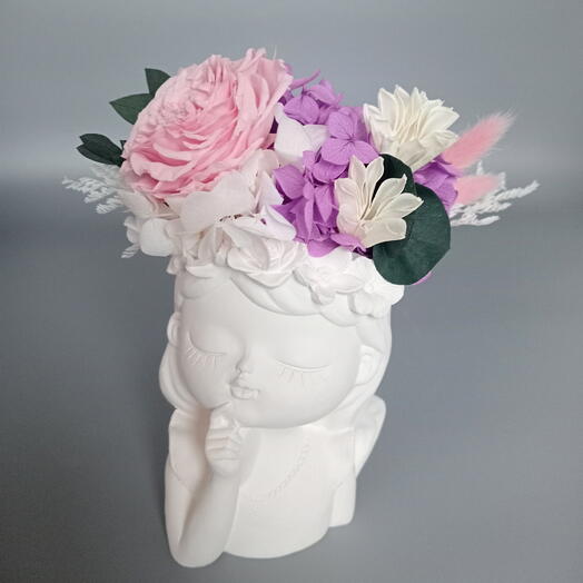 Композиция,с розой и гортензией "Девочка", букет