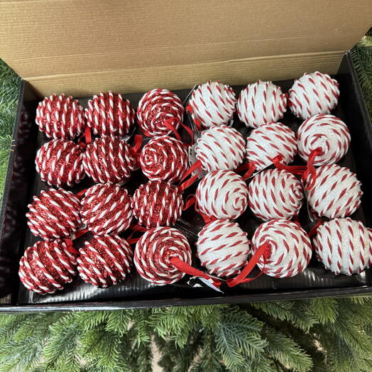 Набор ёлочных Шариков 24 шт 🤍️