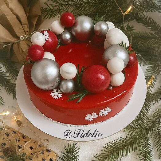 Новогодний торт красный бархат
