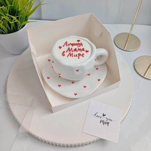 Торт в кружке для лучшей в мире мамы