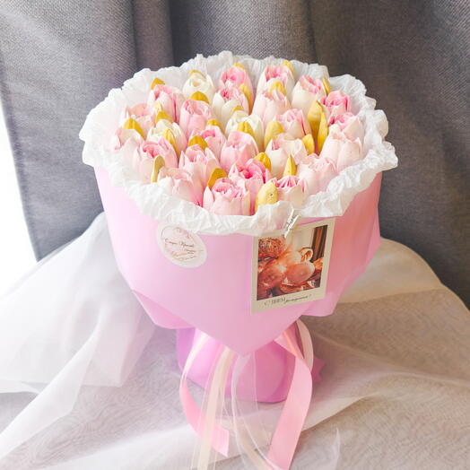 Нежный сладкий букет из зефирных тюльпанов 🌷