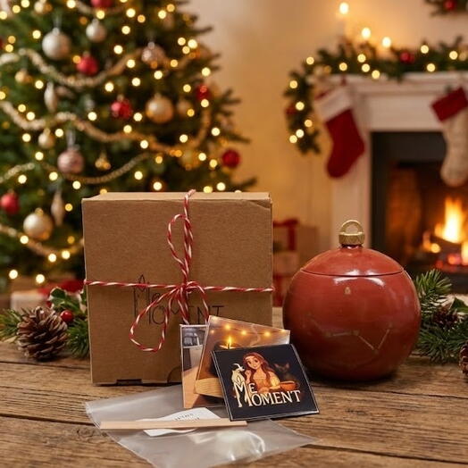 Ароматическая свеча в гипсовом кашпо Новогодняя звездная ночь