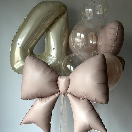 Пудровых цветок с бантом