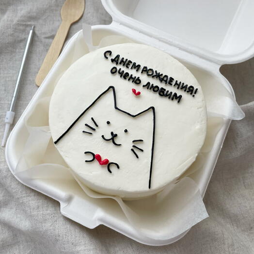 Бенто торт с котом и сердечком ♥️