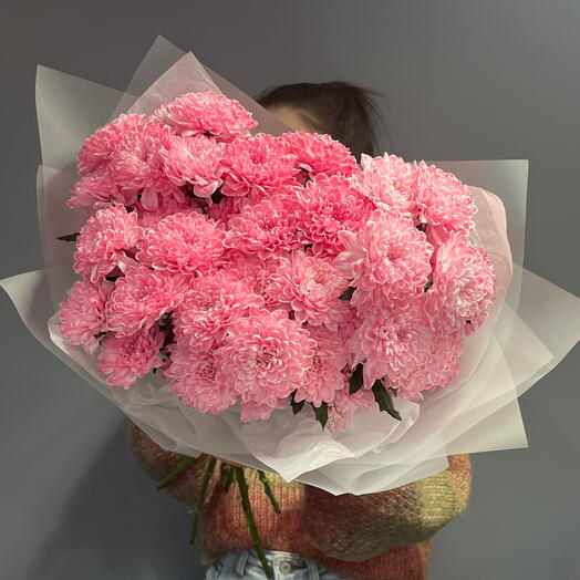 Монобукет из 5 кустовых хризантем