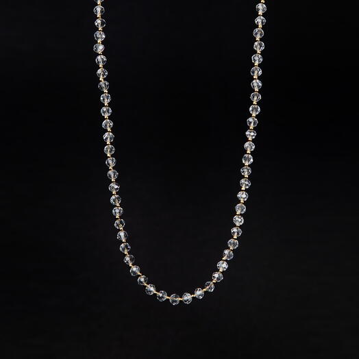 Чокер ожерелье Дрок Хрусталь прозрачный 14K 45 см (CHO1057)