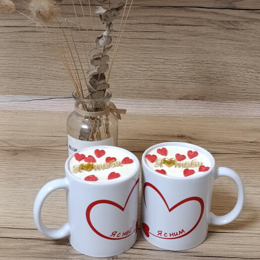 Набор торт в кружке парный в подарок на 14 февраля