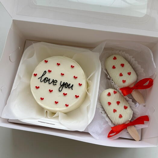 Бенто-торт и 2 эскимо Love you