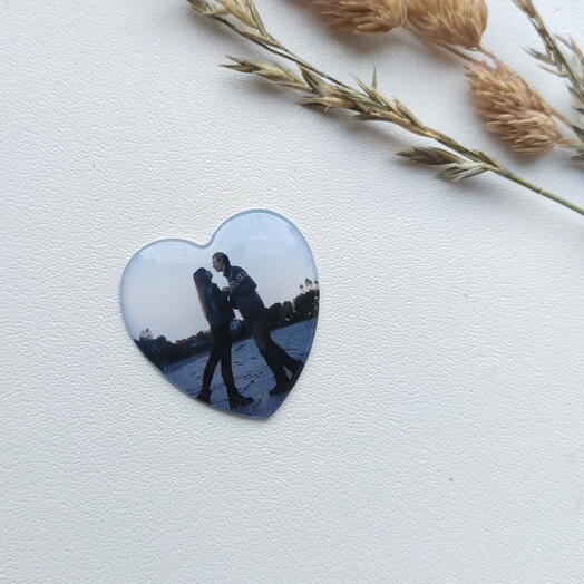 3Д стикер на телефон сердце с вашей фотографией