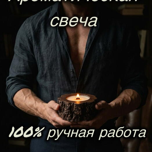 Свеча в спиле дерева