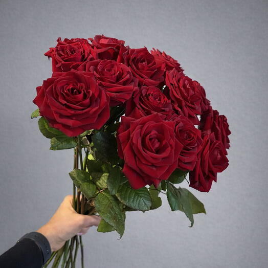 красные розы (15 штук)   🌹