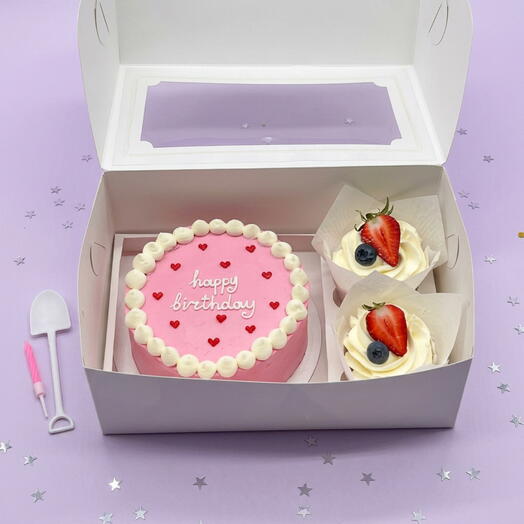 Бенто торт и капкейки на день рождения happy birthday