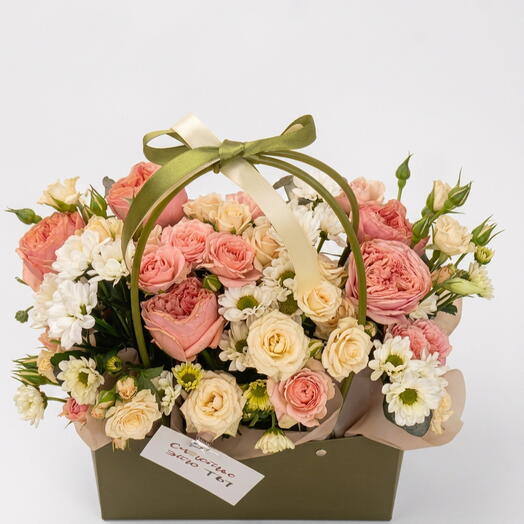 Композиция "Нежный зелёный и розовый" (Dolce Verde e Rosa big)