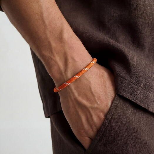 Оранжевый мужской браслет LU CORD ORANGE MEN на лето, на подарок, мужу, папе, брату, другу