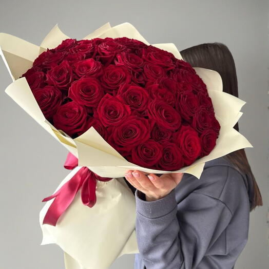 51 красная роза ред наоми 🌹