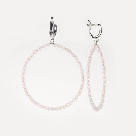 Серьги Ирис Розовый кварц Rh+ (EAR1155)