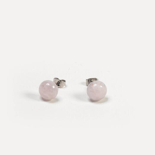 Серьги Юкка Розовый кварц Rh+ (EAR1151)