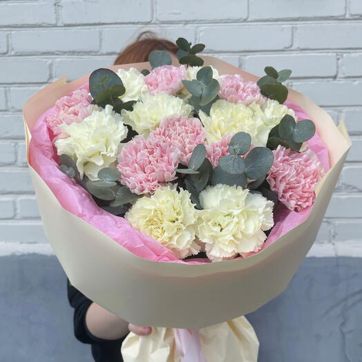 Букет premium белый и розовый диантус 💖