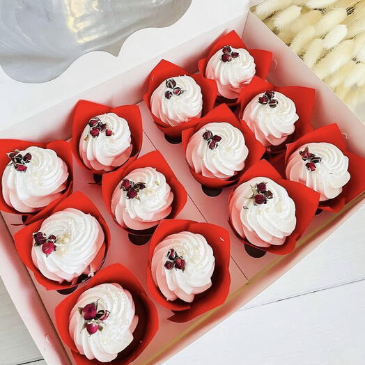 Ванильные капкейки шапочка из крема чиз 🧁