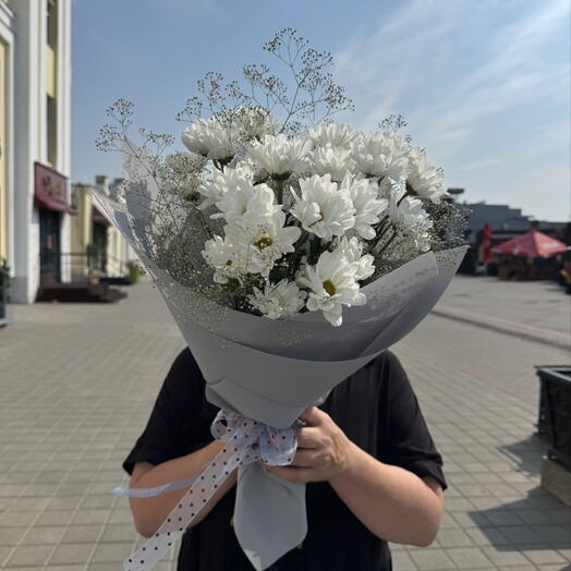 Букет нежность / 3 хризантемы