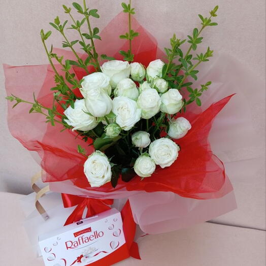 White roses + Raffaello in Raffaello style design