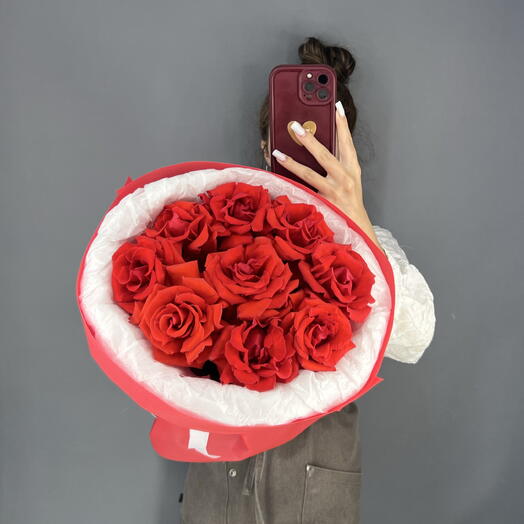 Монобукет🌹 Француская Алая Роза